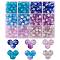 300Pcs 6 Colors Spray Painted Crackle Glass Beads, Round, Dodger Blue, 8mm, Hole: 1.3~1.6mm, 50pcs/color