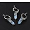 Opalite Pointed Pendants, Eco-Friendly Brass Finding, Platinum, Cadmium Free & Lead Free, Bullet, 48x24.5x14mm, Hole: 7x5.5mm