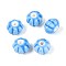 Handmade Porcelain Ceramic Beads, Bright Glazed Porcelain, Pumpkin, Dodger Blue, 11x11x7mm, Hole: 2mm
