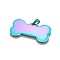 Ion Plating(IP) 304 Stainless Steel Pendants, Bone, Rainbow Color, 22x40x1mm, Hole: 3x6mm