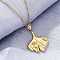 Ginkgo Leaf 304 Stainless Steel Pendant Necklaces, Ion Plating(IP), Real 18K Gold Plated, 18.03 inch(45.8cm)