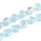 Transparency Electroplate Glass Beads Strands, Nuggets, AB Color Plated, Half Plated, Sky Blue, 14x13.5x9.2mm, Hole: 0.9mm, about 45pcs/strand, 24.61''(62.5cm)