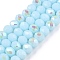Electroplate Opaque Solid Color Glass Beads Strands, Half Rainbow Plated, Faceted, Rondelle, Sky Blue, 6x5mm, Hole: 1mm, about 80~85pcs/strand, 38~40cm