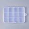 Plastic Bead Storage Containers, 12 Compartments, Rectangle, Clear, 13x10x2.2cm, Hole: 0.5cm