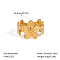Ocean Themes Stainless Steel Cuff Rings, Flower, Real 18K Gold Plated, 14.6mm, Inner Diameter: Adjustable