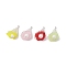 Acrylic & Pearl Pendants, with 304 Stainless Steel Findings, Flower, Mixed Color, 30~30.5x18x21mm, Hole: 1.8~2.5mm, 4pcs/se