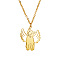 Stainless Steel Cat Pendant Necklace, Golden, 17.72 inch(45cm)