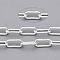 Unwelded Iron Paperclip Chains, Drawn Elongated Cable Chains, with Spool, Silver, 14x6x1.4mm, about 82.02 Feet(25m)/roll