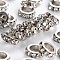 Brass Rhinestone Spacer Beads, Grade A, Platinum Metal Color, Crystal, 8x2.5mm, Hole: 5mm