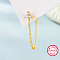 925 Sterling Silver Stud Earrings, with Clear Cubic Zirconia, Chain Charm,Golden