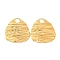 Ion Plating(IP) 304 Stainless Steel Pendants, Triangle Charm, Textured, Real 18K Gold Plated, 33x31x3mm, Hole: 6mm