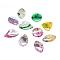 Natural Crackle Agate Stone Pendants, Mixed Shape, Mixed Color, 45~59x32~47x5~7mm, Hole: 2mm