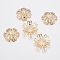 201 Stainless Steel Bead Caps, Flower, 6-Petal, Golden, 14.5x14x4mm, Hole: 1mm