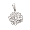 304 Stainless Steel Pendants, Flower Charm, Anti-Tarnish, Stainless Steel Color, 20.5x17.5x4mm, Hole: 2.5x7mm