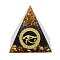 Orgonite Pyramid Resin Energy Generators, Reiki Amethyst Chips Inside for Home Office Desk Decoration, Eye of Horus, 50x50x50mm