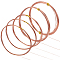5 Rolls 4 Style Bare Copper Craft Wire, Round, Raw(Unplated), 0.2~24 Gauge(0.5mm), about 32.81 Feet(10m)/roll