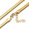 Ion Plating(IP) Unisex 304 Stainless Steel Herringbone Chain Necklaces, with Lobster Claw Clasps, Golden, 17.71 inch(45cm), 5mm
