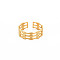 Ion Plating(IP) 304 Stainless Steel Bamboo Shape Open Cuff Ring for Women, Nickel Free, Real 18K Gold Plated, US Size 8(18.1mm)