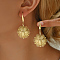 Unique 201 Stainless Steel Flower Dangle Earrings, Golden, 52x27mm