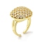 Brass with Cubic Zirconia Open Cuff Rings for Women, Cadmium Free & Nickel Free & Lead Free, Real 18K Gold Plated, 7~25mm, Inner Diameter: 22.5mm
