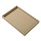 Wood Jewelry Displays, with Imitation Burlap, Cuboid, Tan, 350x240x31mm