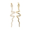 Brass Micro Pave Clear Cubic Zirconia Big Pendants, with Jump Ring, Cadmium Free & Nickel Free & Lead Free, Snake Charms, Real 18K Gold Plated, 79x17x2.5mm, Hole: 3.5mm
