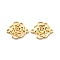 Baroque Style Zinc Alloy Connector Charms, Cadmium Free & Lead Free, Flower, Light Gold, 17x13.5x1mm, Hole: 1.2mm