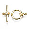 Alloy Toggle Clasps, Cadmium Free & Nickel Free & Lead Free, Ring, Real 18K Gold Plated, Bar: 27x10.5x4mm, Hole: 1.8mm, Ring: 22x16x4.5, Hole: 1.6mm