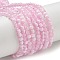 Crackle Glass Beads Strands, Rondelle, Flamingo, 4.5mm, Hole: 0.7mm