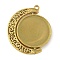 Rotatable 304 Stainless Steel Pendant Cabochon Settings, Moon, Golden, Tray: 25.5mm, 41.5x34.5x3.5mm, Hole: 2.5mm