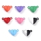 Alloy Magnetic Clasps with Loops, Heart, Mixed Color, 15x9.5x6mm, Hole: 1.5mm