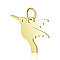 304 Stainless Steel Charms, Bird, Golden, 13x17x1mm, Hole: 3mm