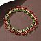 Cherry Brass Micro Pave Cubic Zirconia Chain Bracelets, Golden, Colorful, 7-3/8 inch(18.6cm)