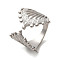 Non-Tarnish 304 Stainless Steel Open Cuff Ring, Stainless Steel Color, Inner Diameter: 16.8mm