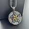 Fashionable Stainless Steel Pentagon Dragon Eye Pendant Necklaces for Men, Stainless Steel Color