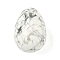 Natural Howlite Egg Shape Display Decorations, Figurine Home Decoration, Reiki Energy Stone for Healing, 29~30x20~21mm