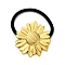 Ion Plating(IP) 304 Stainless Steel Hair Ties, with Nylon Cord, Sunflower, Golden, Inner Diameter: 45mm