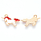 Alloy Enamel Pendants, Unicorn, Light Gold, Red, 13x22x2mm, Hole: 1.8mm
