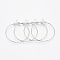 Tarnish Resistant 304 Stainless Steel Pendants, Hoop Earring Findings, Stainless Steel Color, 40x37x1.5mm, 20 Gauge, Hole: 1mm, Pin: 0.8mm