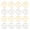 16Pcs 2 Colors 304 Stainless Steel Pendants, Hollow, Round Ring with Sea Waves Charm, Golden & Stainless Steel Color, 26.5x24x1.5mm, Hole: 2mm, 8pcs/color