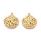 304 Stainless Steel Shell Shaped Pendants, Ion Plating(IP), Real 18K Gold Plated, 25x23x5mm, Hole: 1.5mm