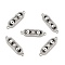 Brass Micro Pave Clear Cubic Zirconia Connector Charms with Enamel, Oval Links with Evil Eye, Cadmium Free & Nickel Free & Lead Free, Platinum, Black, 24.5x7x2.8mm, Hole: 1.4mm