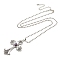 Alloy Pendant Necklaces, Cross fleury, Clear, 19.69 inch(50cm)