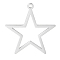 304 Stainless Steel Pendants, Star Charm, Stainless Steel Color, 26x25mm