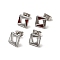 Rhombus 304 Stainless Steel Stud Enamel Earrings, with 316 Surgical Stainless Steel Pin, Stainless Steel Color, Mixed Color, 8x8mm, Pin: 0.7mm