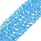 Electroplate Glass Beads Strands, AB Color Plated, Faceted, Rondelle, Deep Sky Blue, 4x3mm, Hole: 0.4mm, about 110~115pcs/strand, 39~40cm