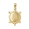 Brass Pendants, Tortoise, Long-Lasting Plated, Cadmium Free & Lead Free, Rack Plating, Real 18K Gold Plated, 29x18x4.5mm, Hole: 5x3.5mm