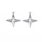Brass Clear Cubic Zirconia Pendants, Nickel Free, Star, Real Platinum Plated, 16x14.5x4.5mm, Hole: 1mm