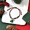 Handmade Lampwork with 304 Stainless Steel Star String Bracelets for Women, with Nylon Thread, Christmas Trees, Green, Inner Diameter: 1/2~3-3/8 inch(1.3~8.6cm)