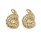 Brass Micro Pave Cubic Zirconia Pendants, Conch Charms, with Jump Ring, Long-Lasting Plated, Cadmium Free & Lead Free, Rack Plating, Real 18K Gold Plated, 14.5x11x5mm, Hole: 3mm